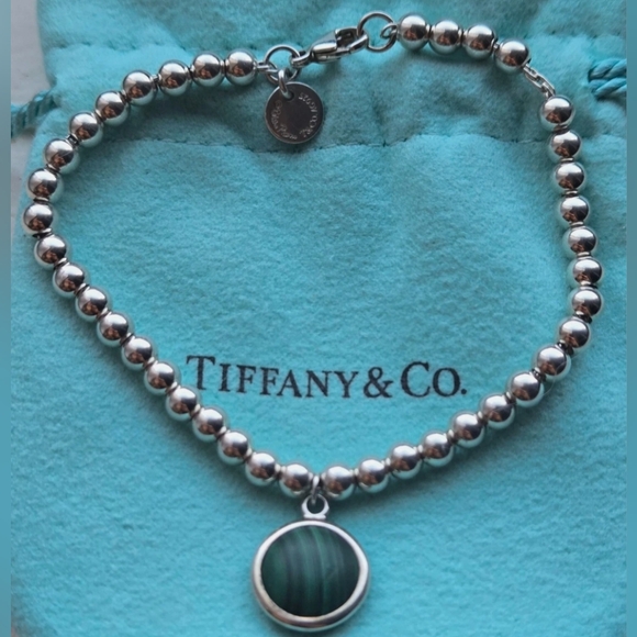 Tiffany & Co. Malachite Sugar Stack Charm Bracelet